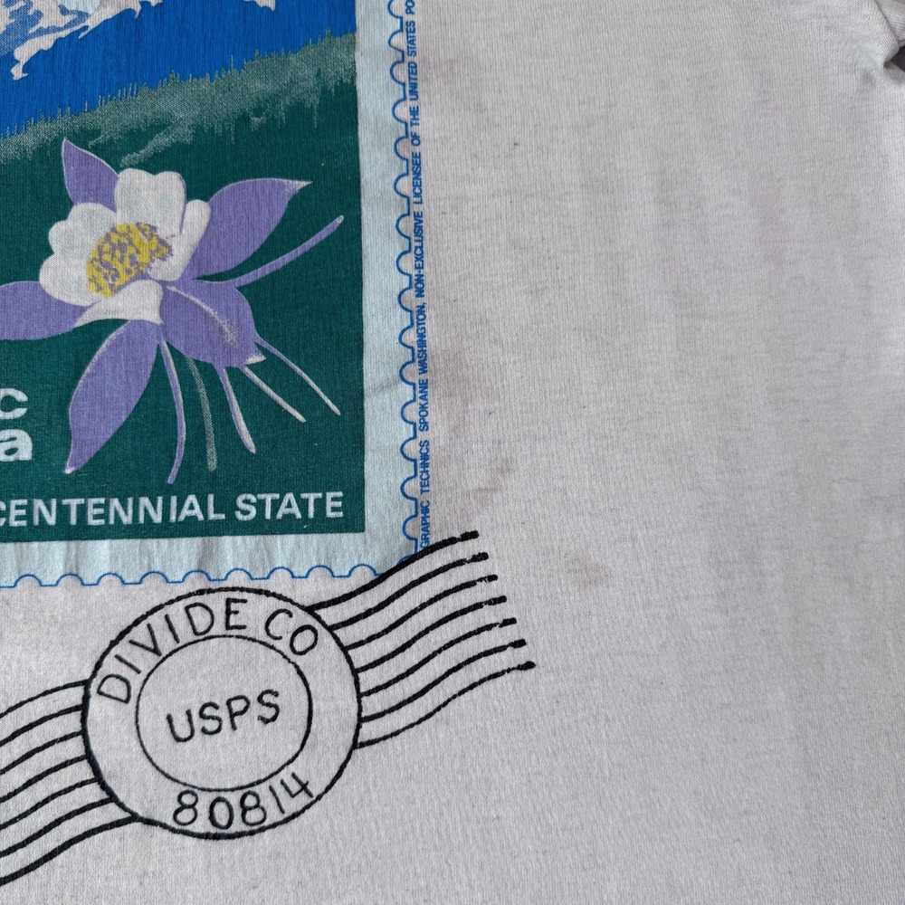 Vintage Colorado T-Shirt Mens Large White The Centennial State Columbine 90s - Picture 2 of 8